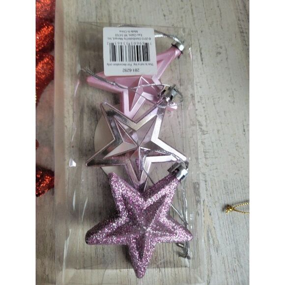 Enchanted Forest glitter tree star ornament set Xmas shatterproof - Picture 7 of 8